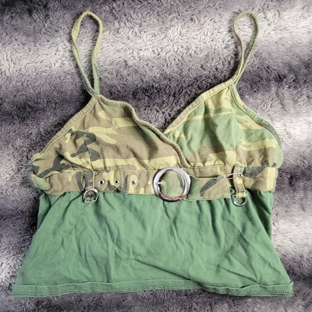 Womens Rothco Sz L Camo Spaghetti Strap Tank top